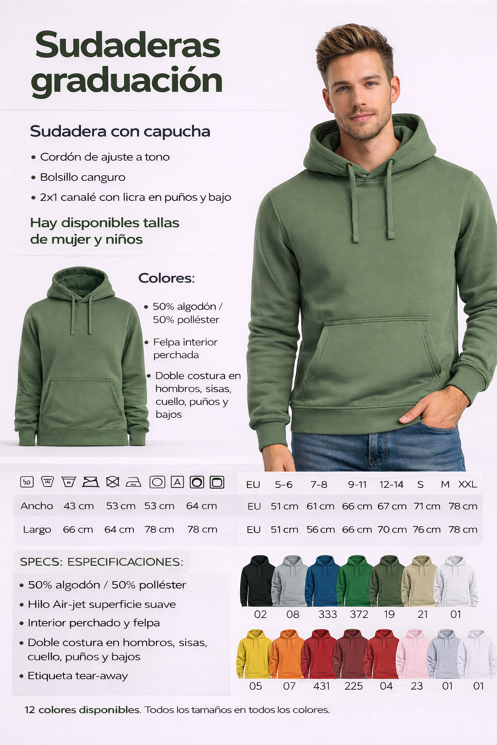 Uniforma a toda tu clase con las mejores sudaderas de la generación [Año]. Precios especiales para grupos y colegios. Algodón premium y máxima comodidad para celebrar juntos.
